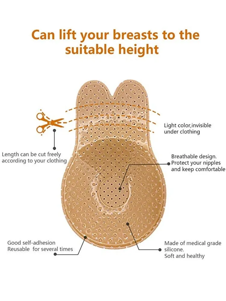 2-Pack Breathable Rabbit Lift Up Invisible Bras