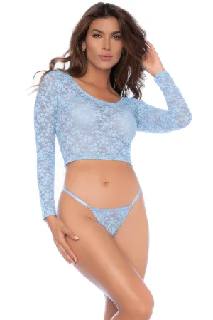 2-Piece Set with Long-Sleeved Crop Top