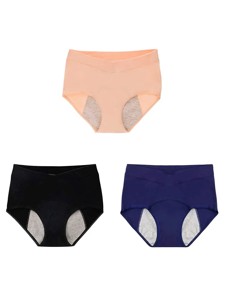 3-Pack Women's Cotton Leak-Proof Menstrual Panties