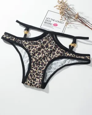 Animal Print Metal Button Panties