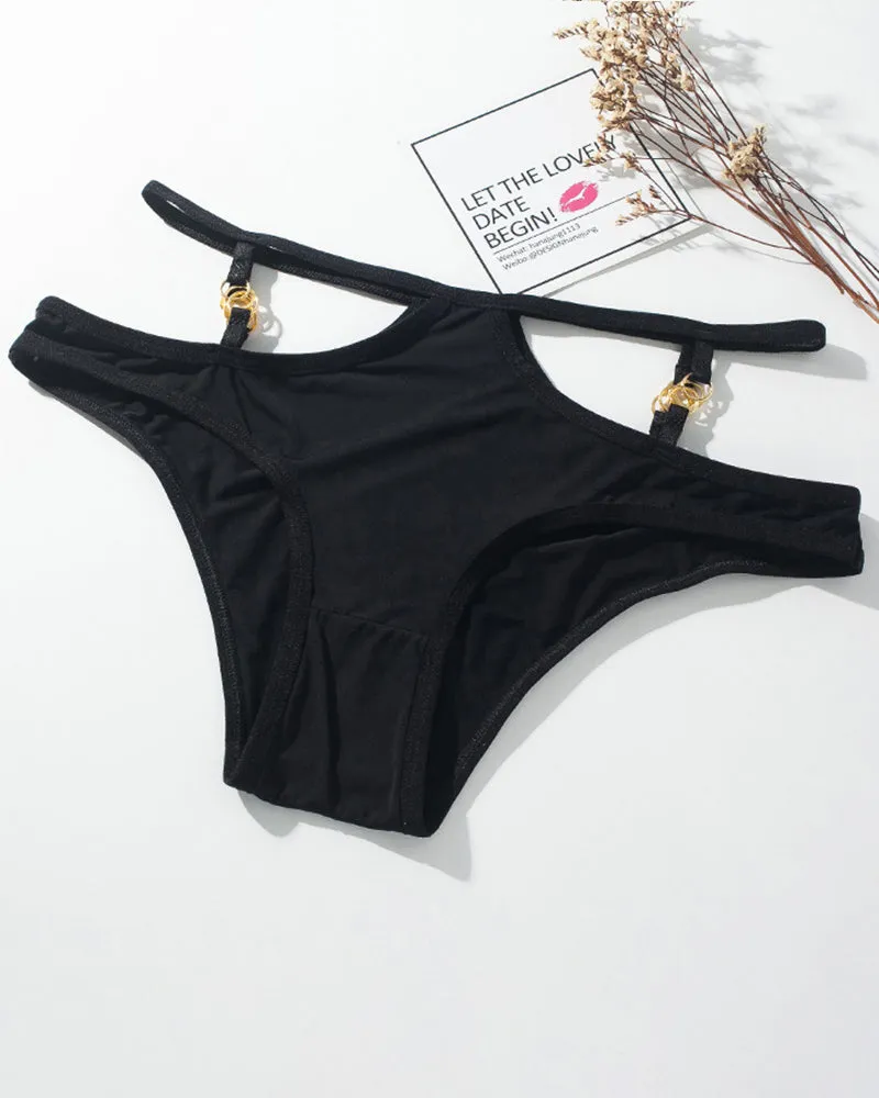 Animal Print Metal Button Panties