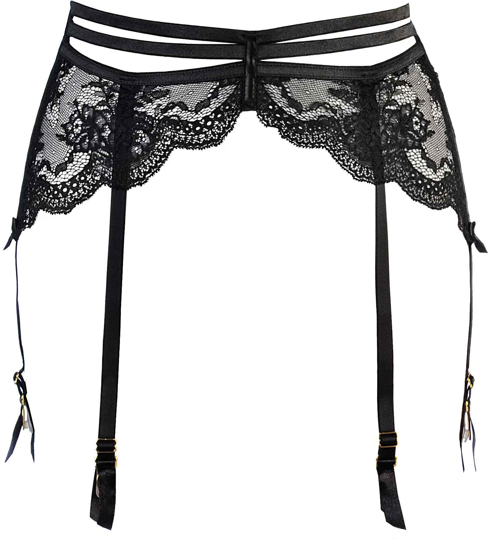 Axami 10712 Garter Belt Just Like Heaven Black Lace