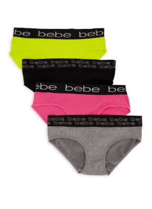 Bebe 4 Pack Ribbed Knit Panties