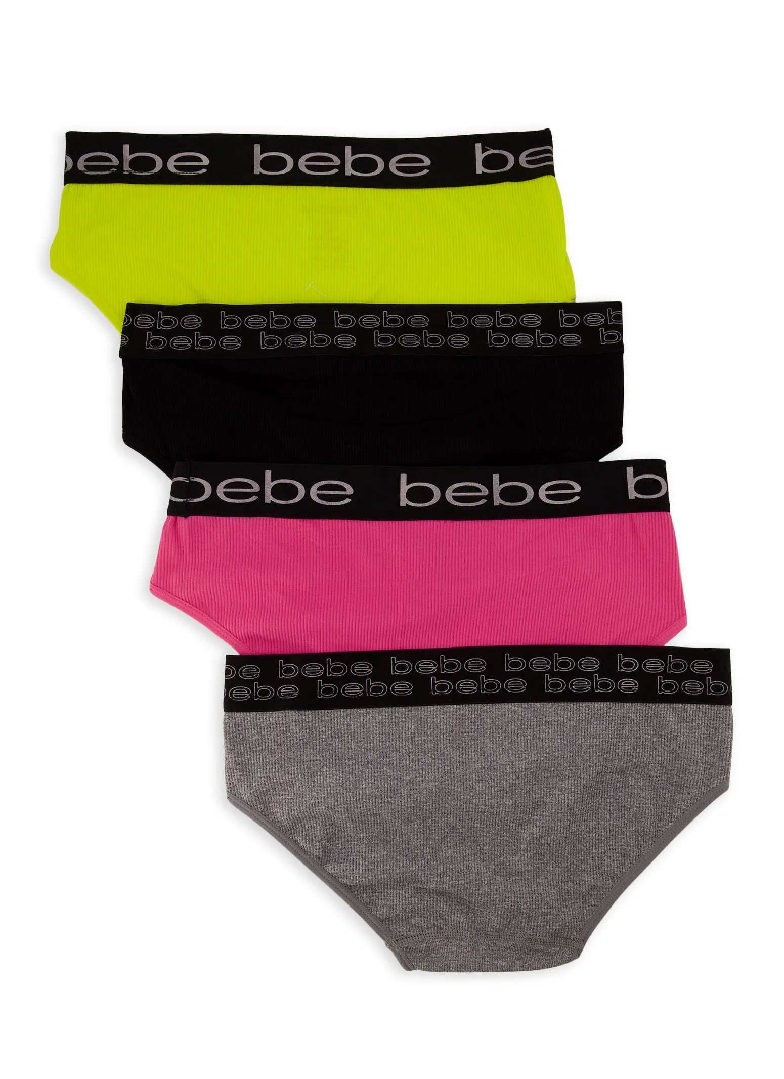Bebe 4 Pack Ribbed Knit Panties