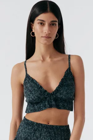 Botanist Silk Cropped Ruffled Bralette