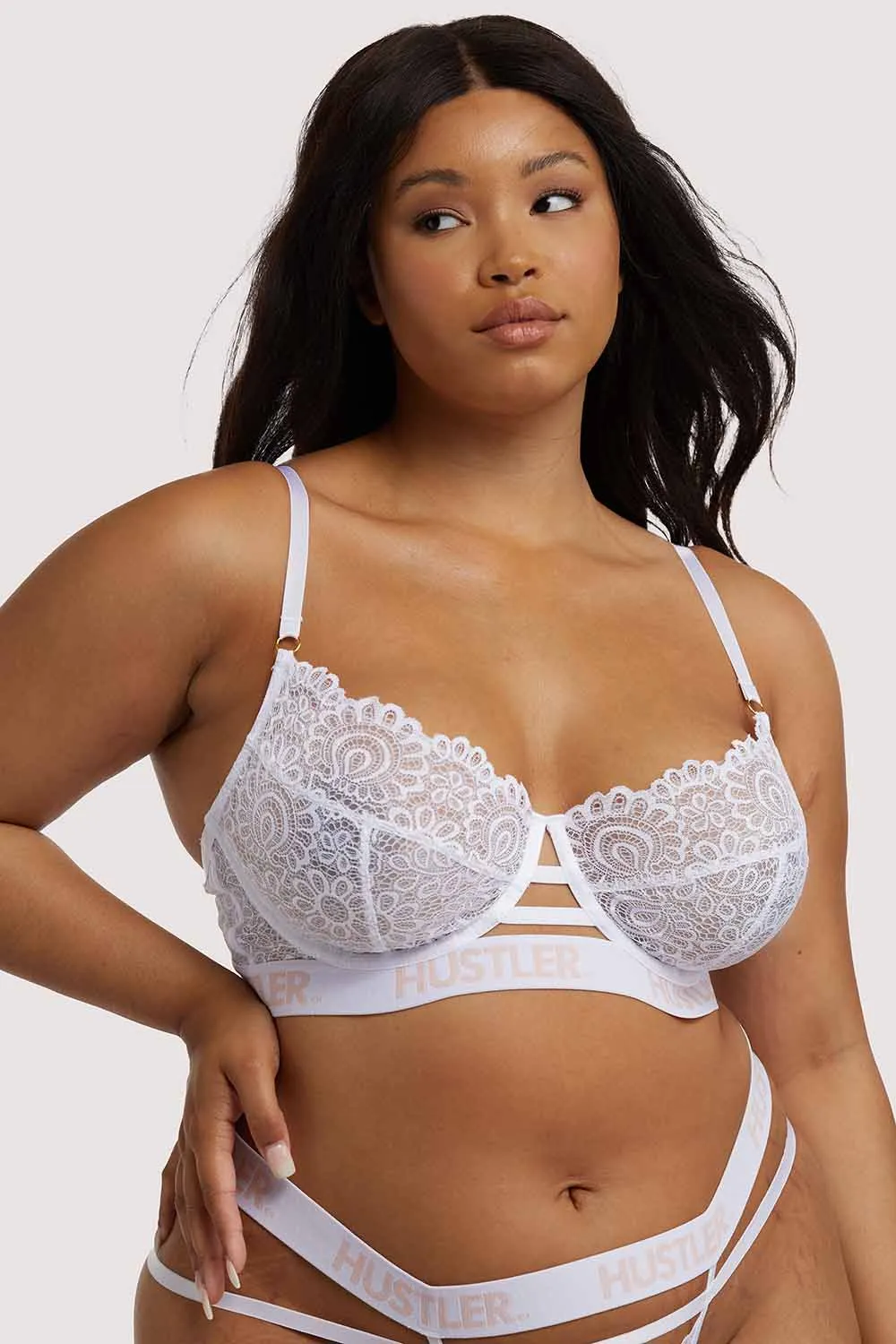 Branded Lace Bra White