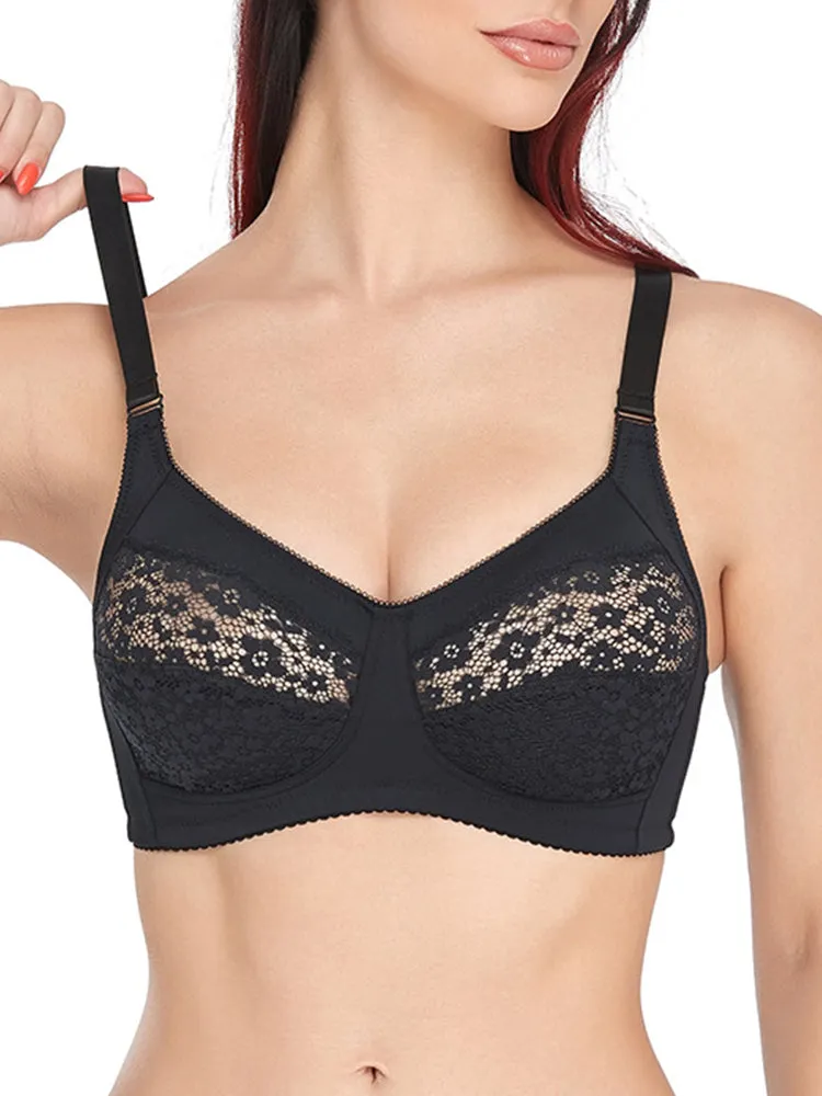 Breathable Floral Lace Cozy Wireless Bra