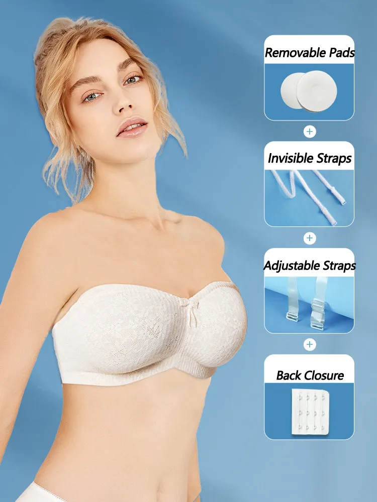 Breathable Lace Strapless Push Up Bras with Invisible Straps