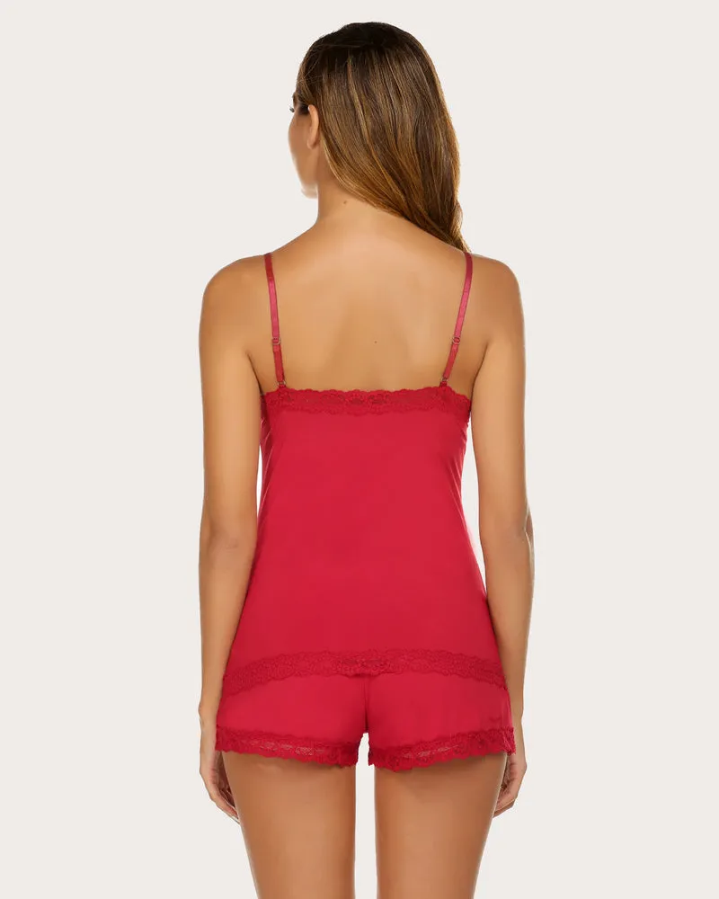 Cami Lace Trim Short PJ Set