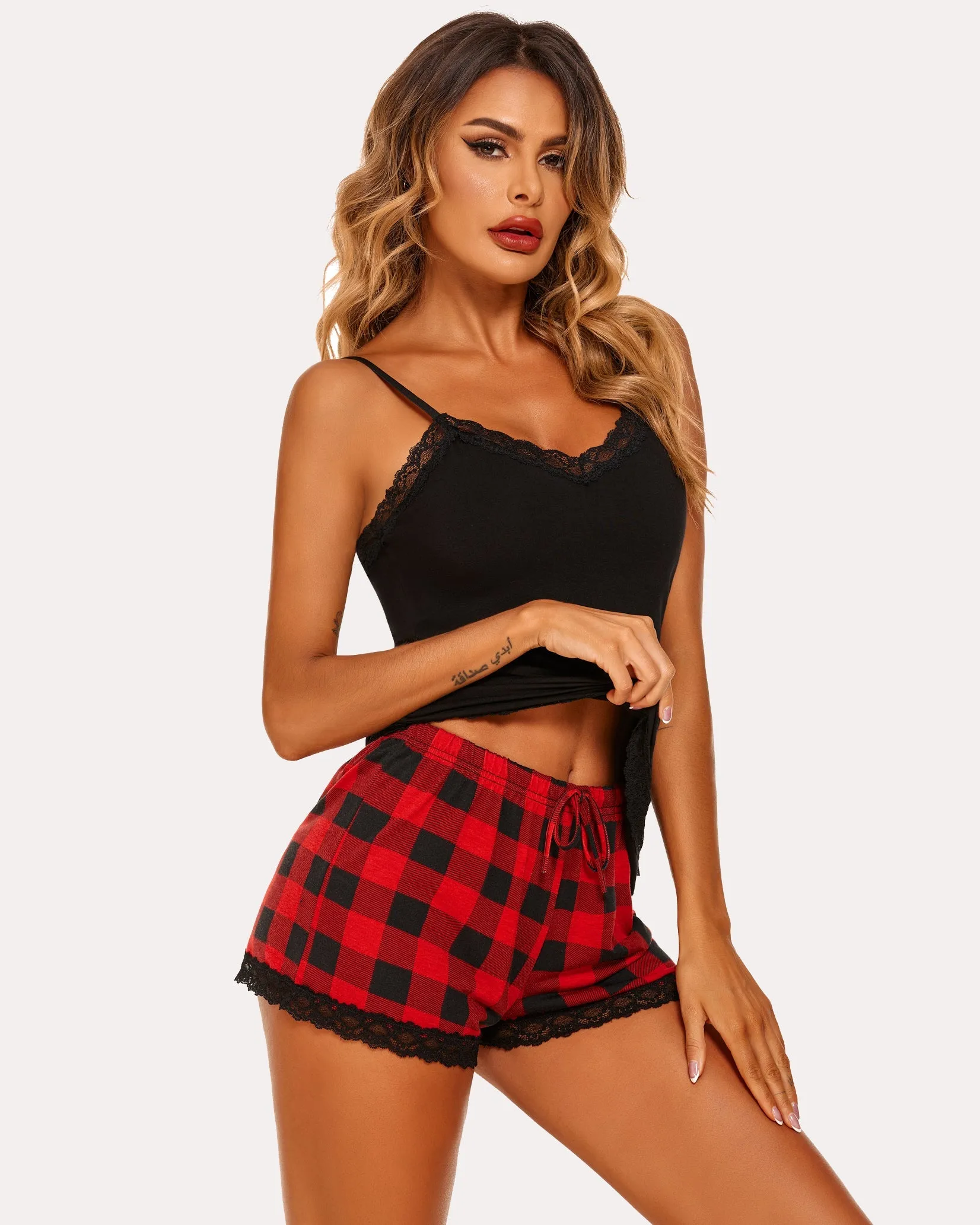 Cami Lace Trim Short PJ Set