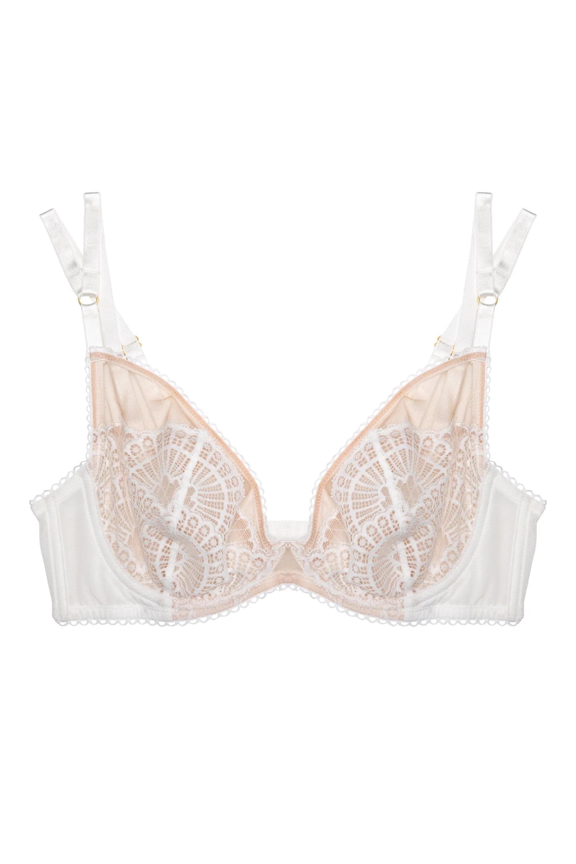 Carmen White Lace Plunge Bra