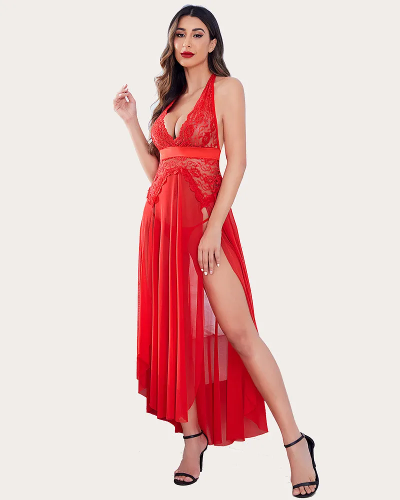 Christmas Mosaic Lace Mesh Dress