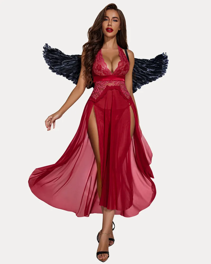 Christmas Mosaic Lace Mesh Dress
