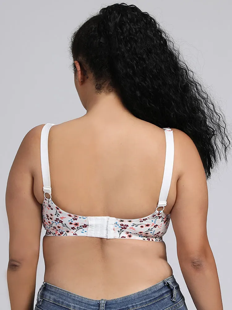 Comfort Cotton Floral Minimizer Underwire Bra