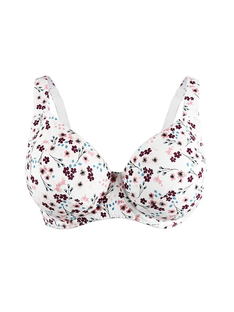 Comfort Cotton Floral Minimizer Underwire Bra