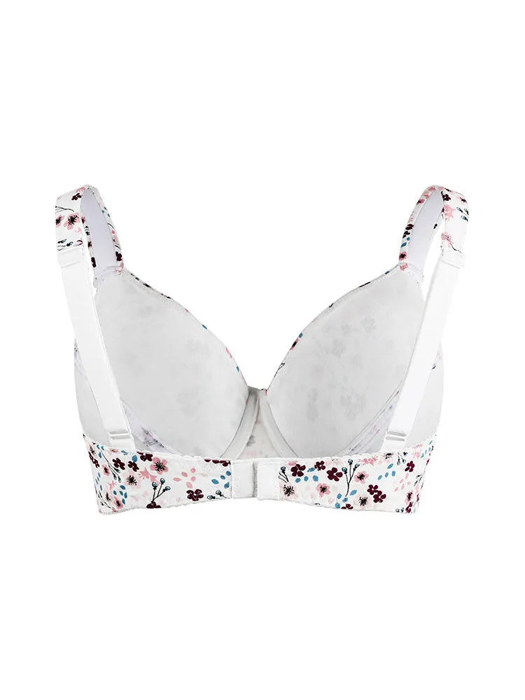 Comfort Cotton Floral Minimizer Underwire Bra