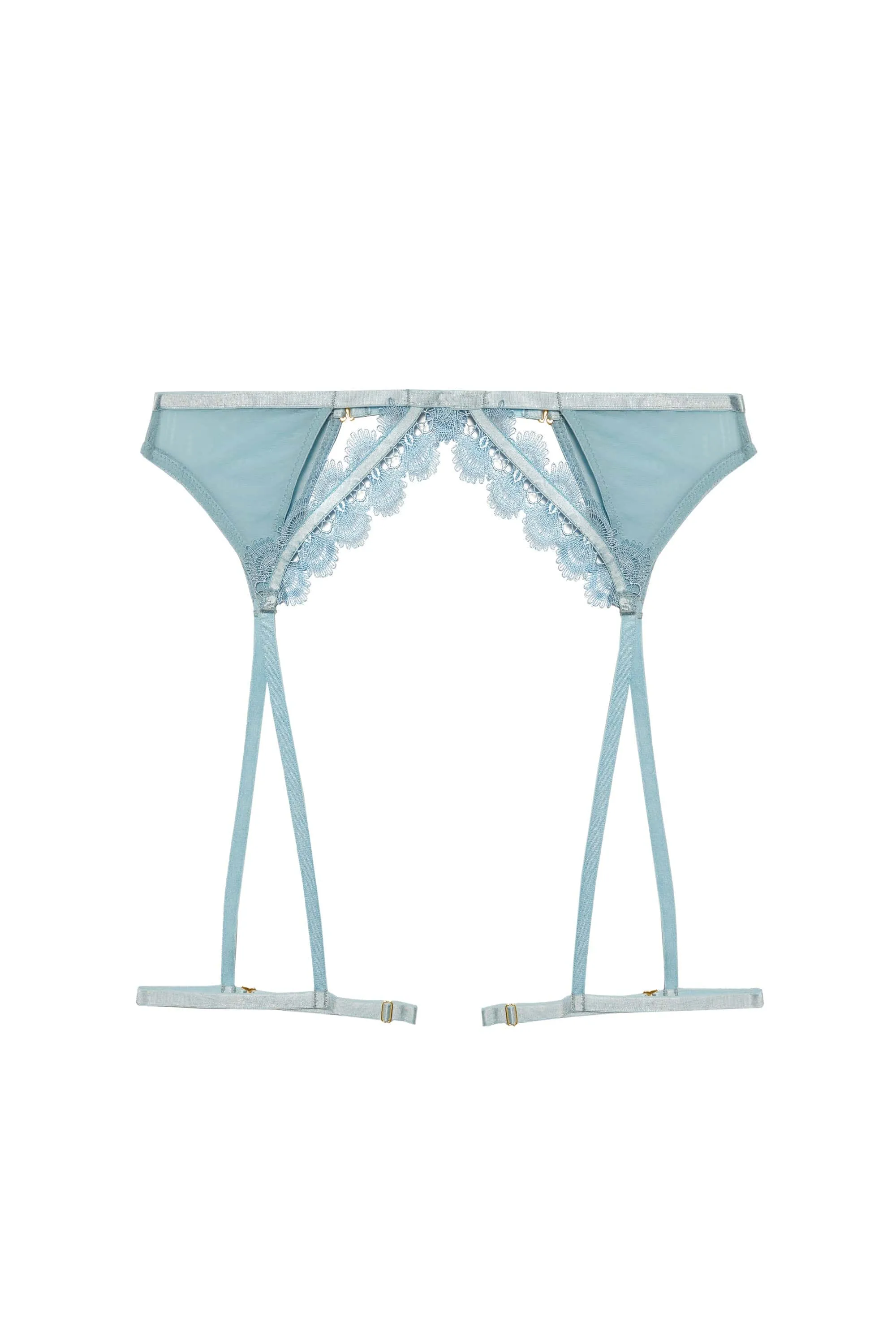 Cora Blue Mesh & Trim Cut Out Suspender