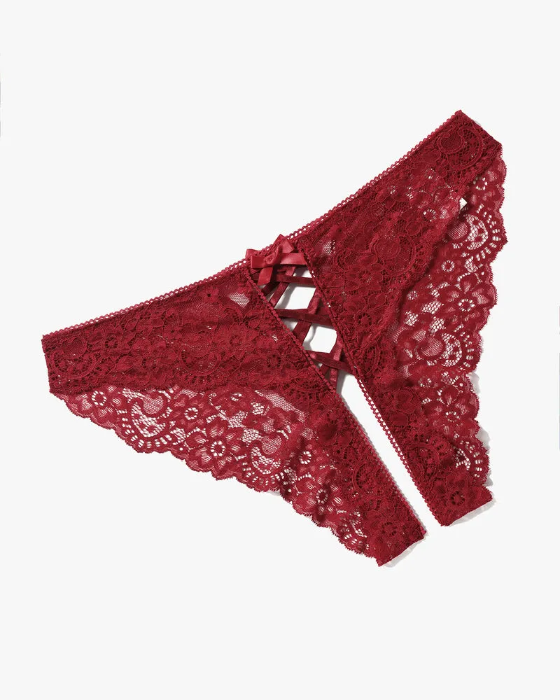Criss Cross Lace Hipster Panty