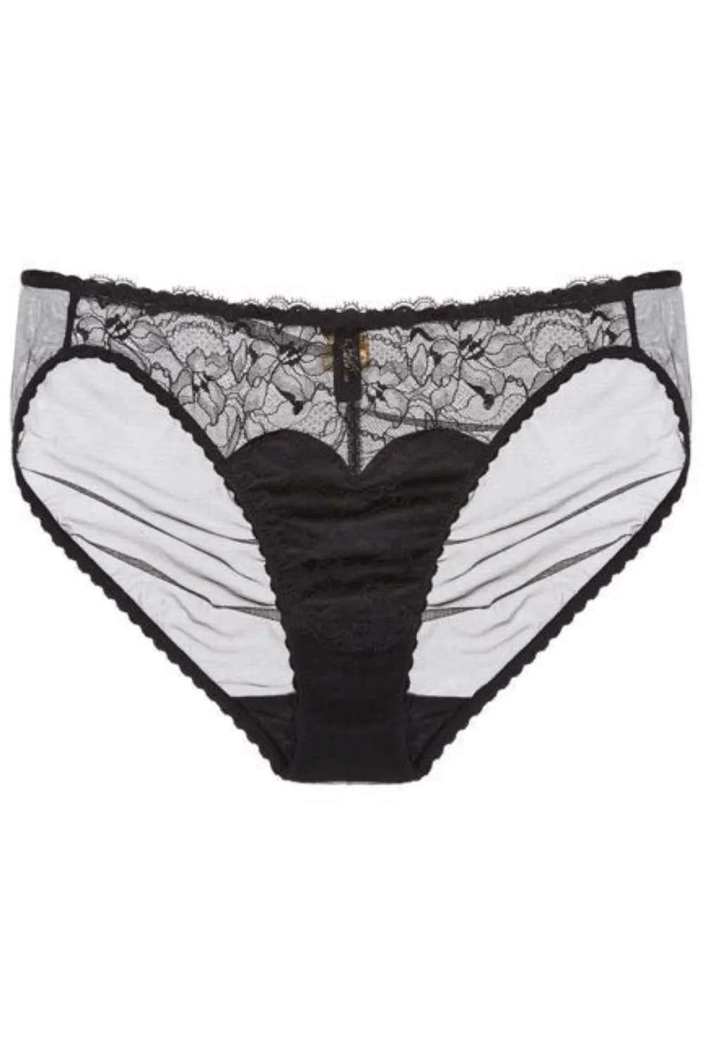 Dita Von Teese Tryst Leavers Lace Sheer Bikini Panty Black