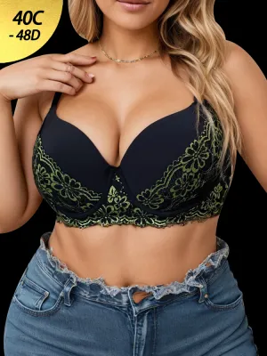 Elegant Lace Push-Up Lace Bra with Underwire Support