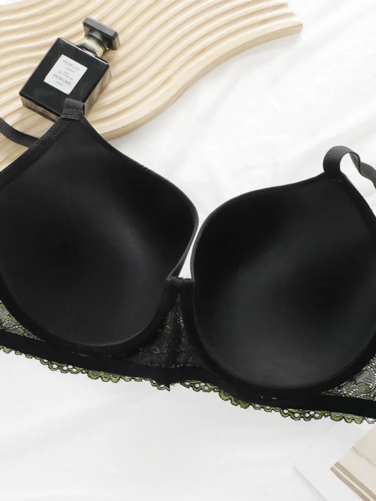 Elegant Lace Push-Up Lace Bra with Underwire Support