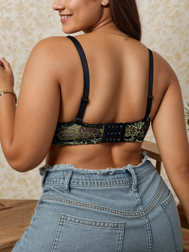 Elegant Lace Push-Up Lace Bra with Underwire Support