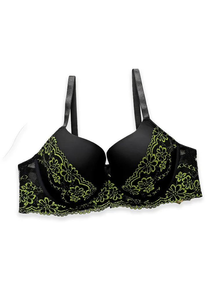 Elegant Lace Push-Up Lace Bra with Underwire Support