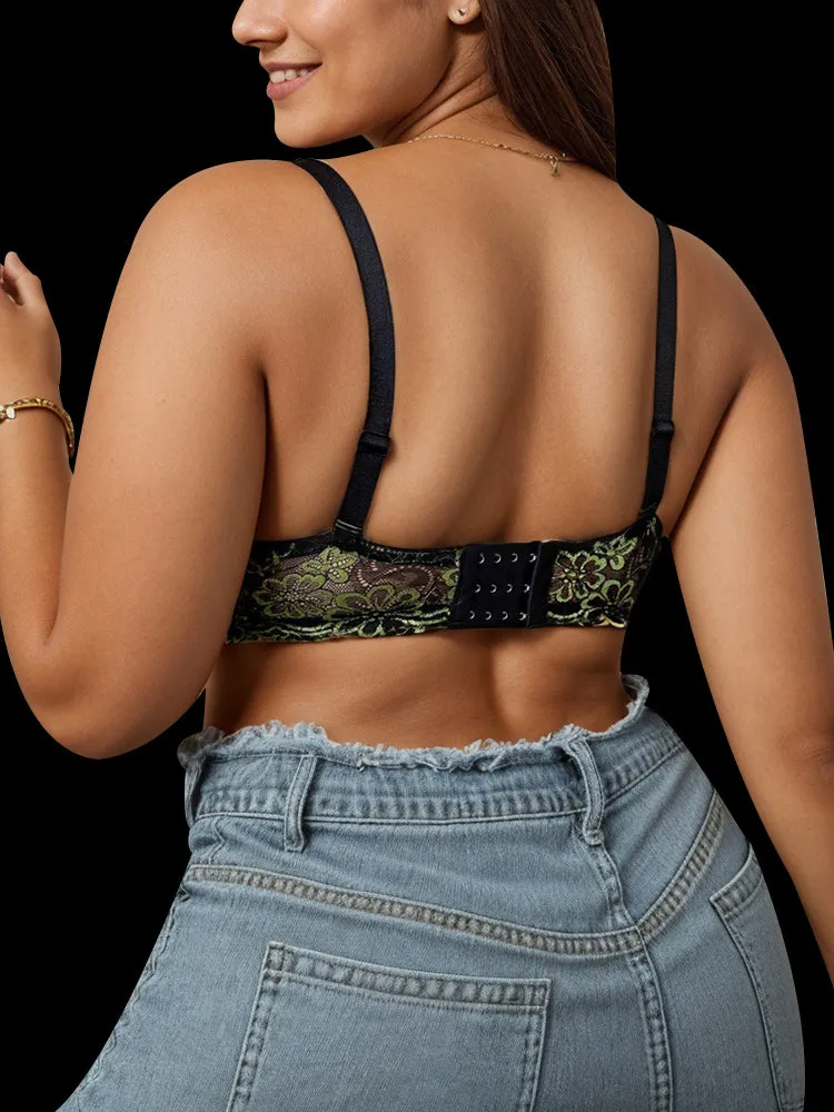 Elegant Lace Push-Up Lace Bra with Underwire Support