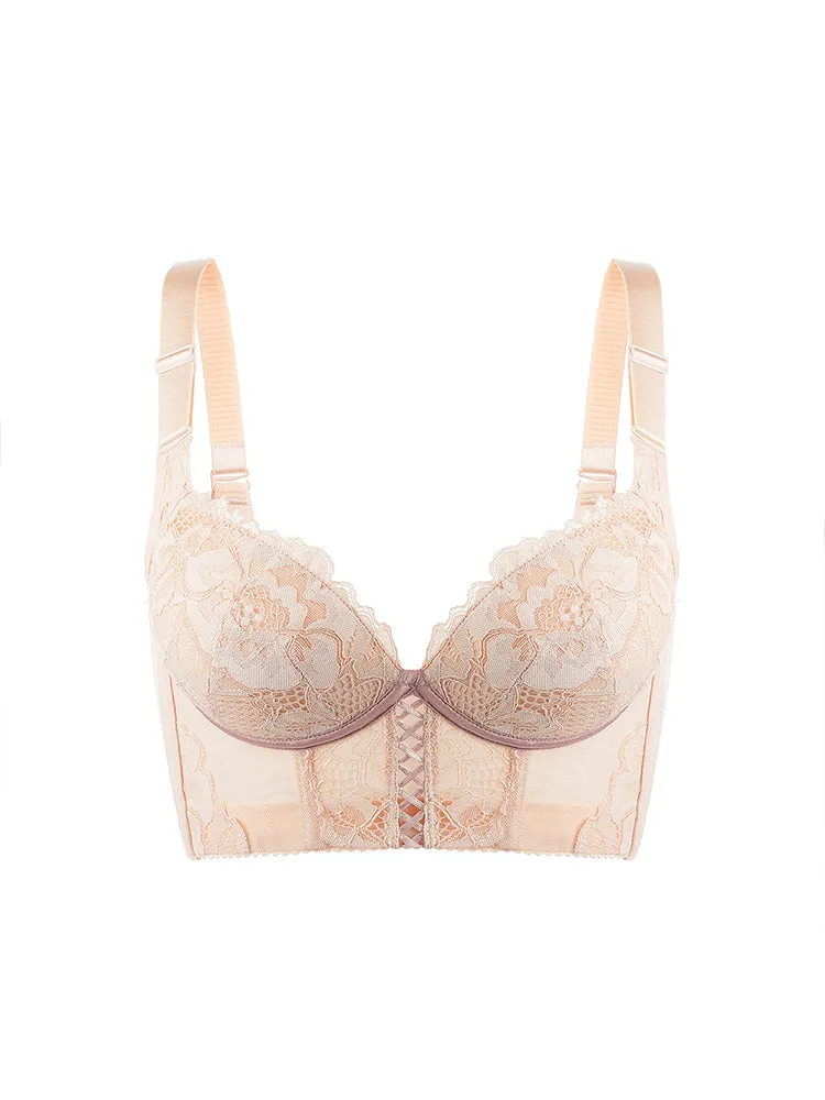 Elegant Lace Side Support Underwire Beauty Bra
