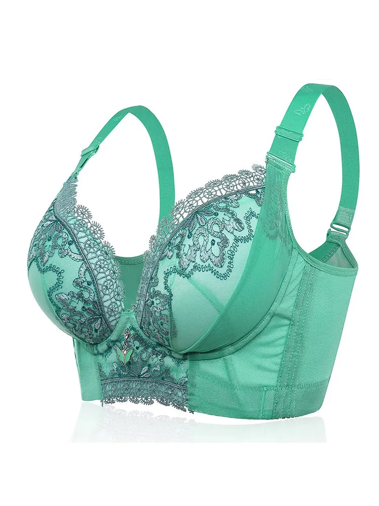 Embroidery Adjustable Longline Bra