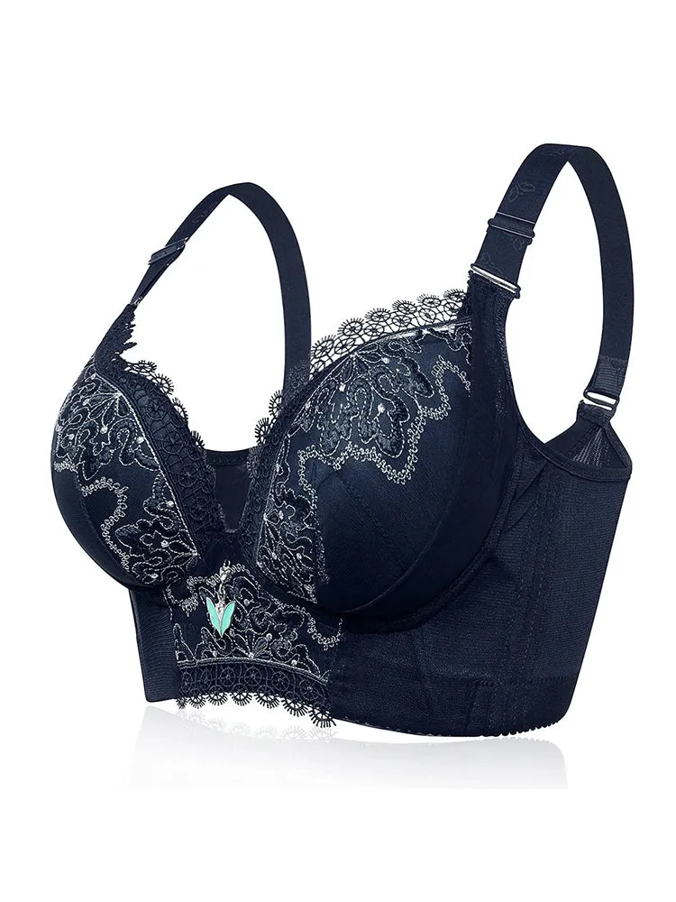 Embroidery Adjustable Longline Bra
