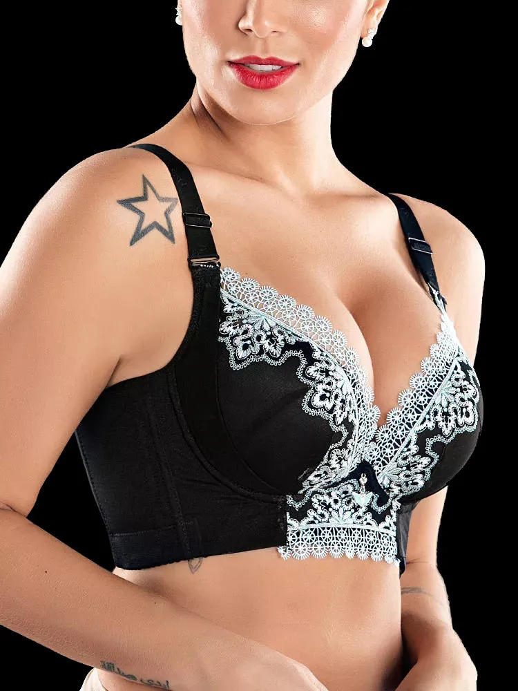 Embroidery Adjustable Longline Bra