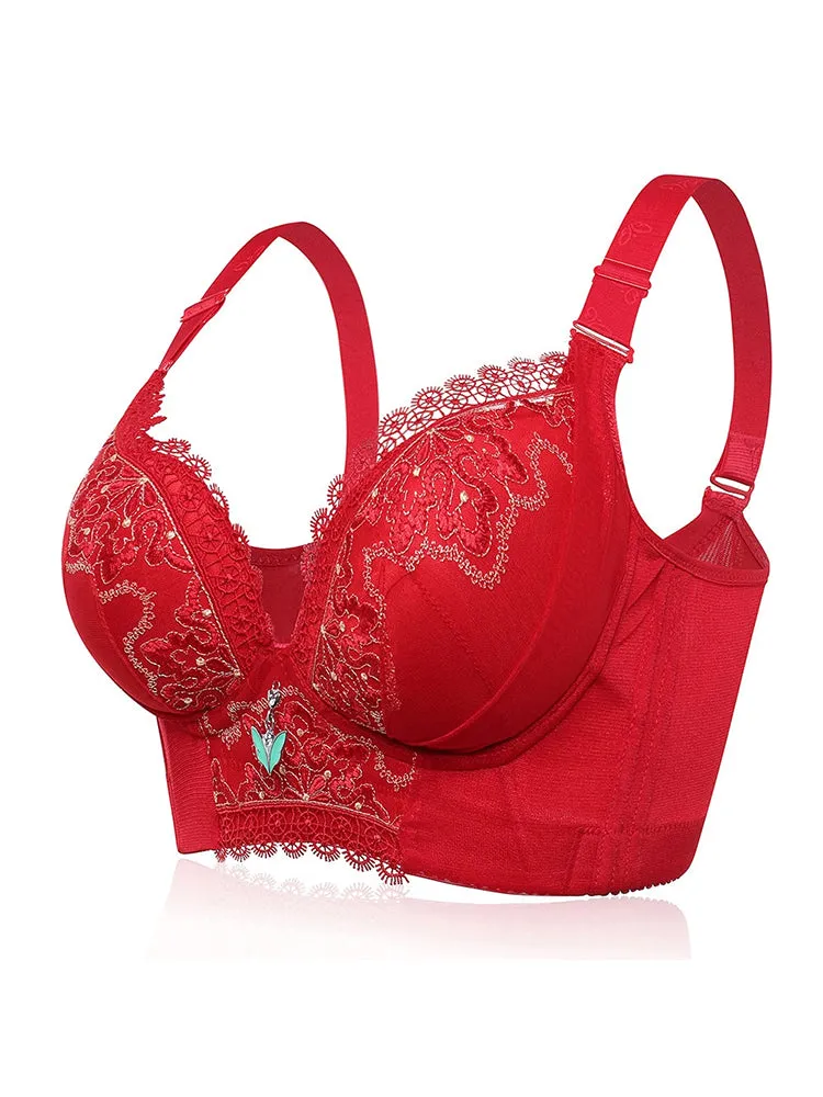 Embroidery Adjustable Longline Bra