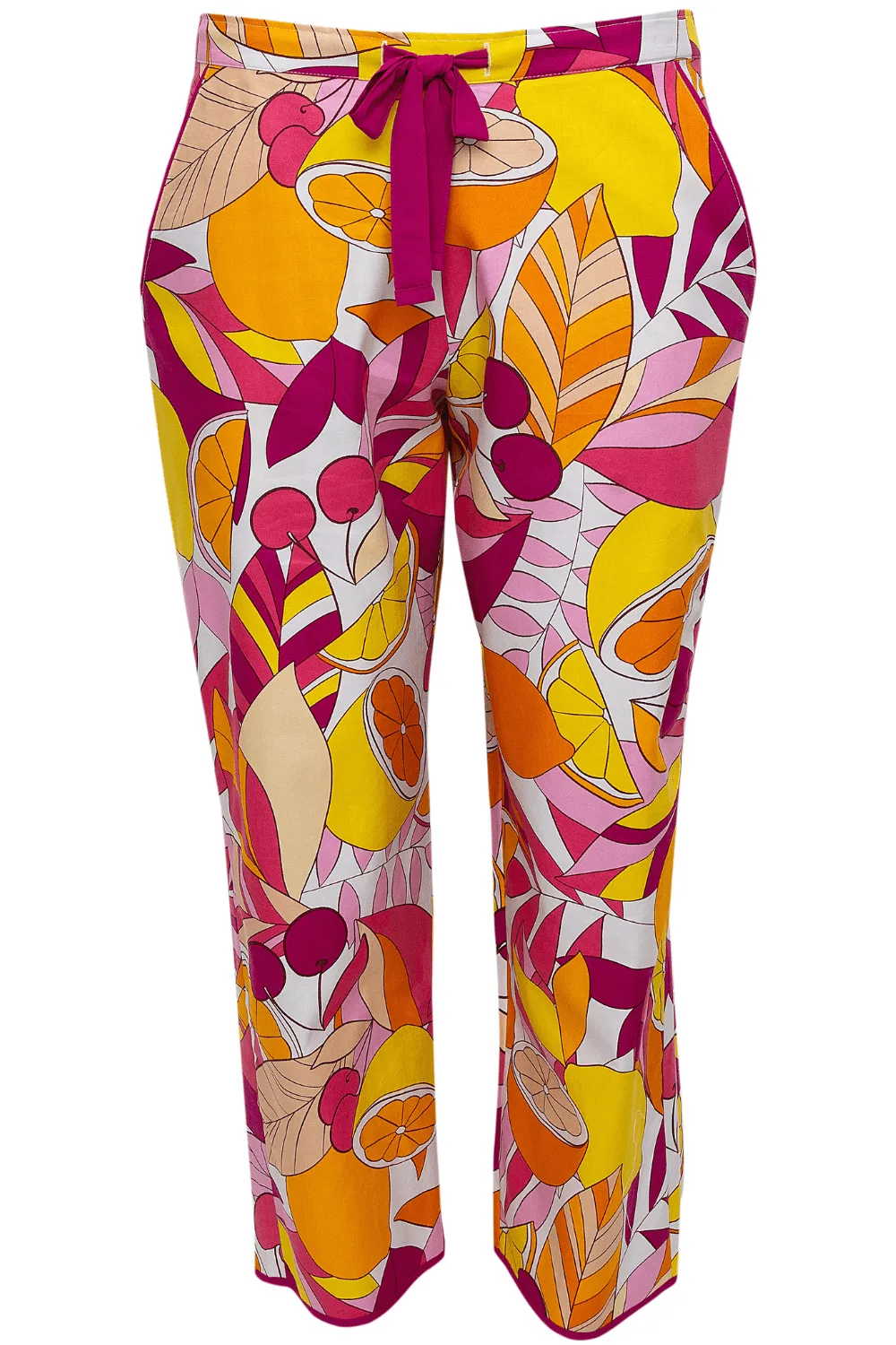 Emmi Fruit Print Cropped Pyjama Pants, Size UK 10