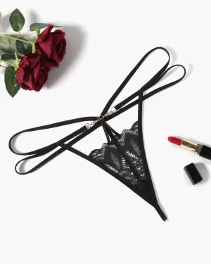 Floral Lace Briefs Hollow Out Thong