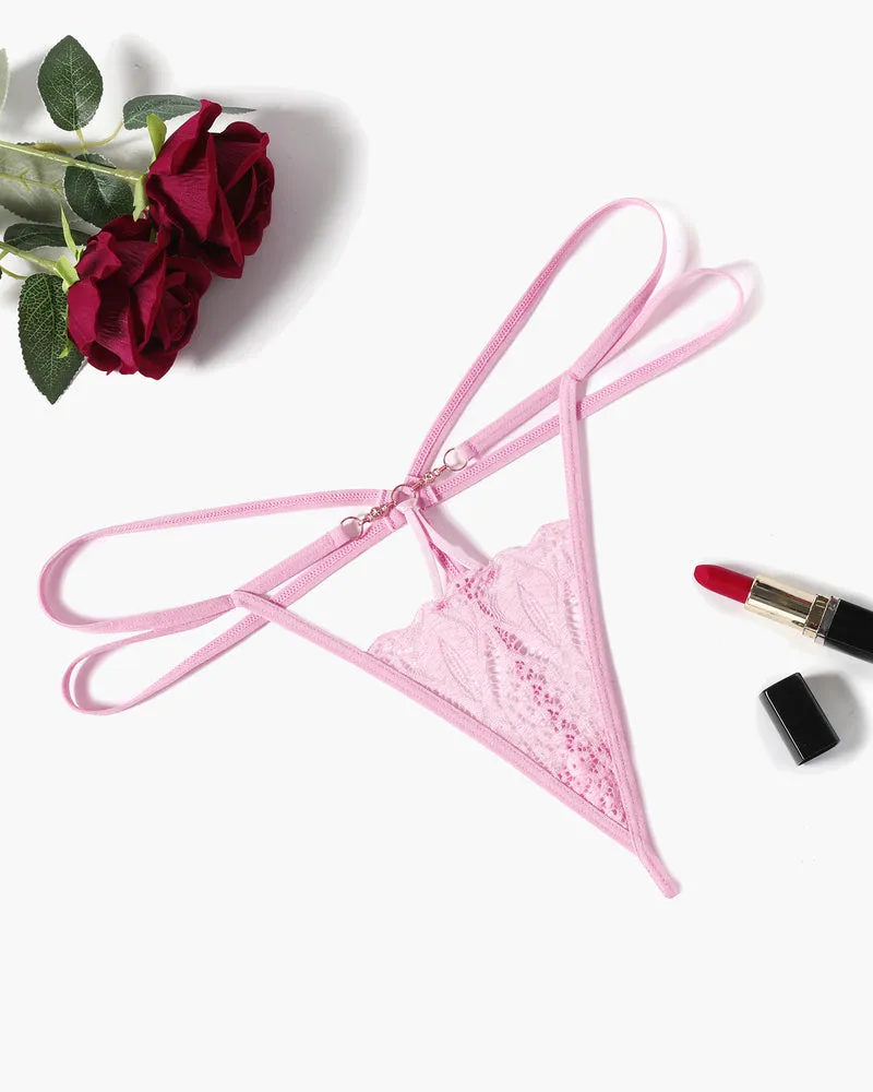 Floral Lace Briefs Hollow Out Thong