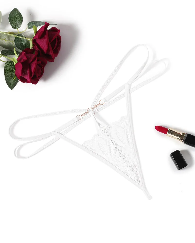 Floral Lace Briefs Hollow Out Thong