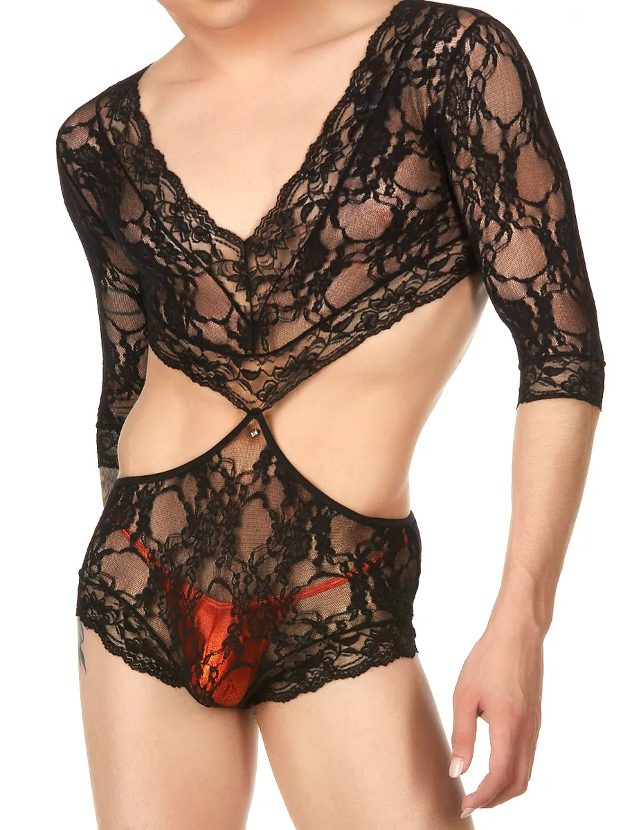 Floral Lace V-Neck Teddy
