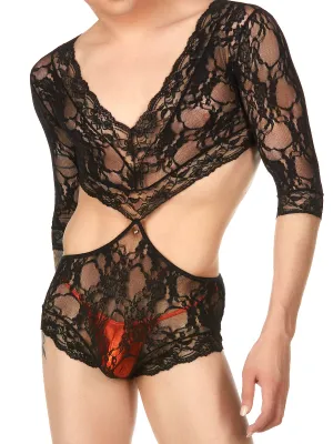 Floral Lace V-Neck Teddy