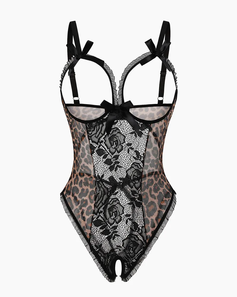 Floral Print Lace Mini Bodysuit