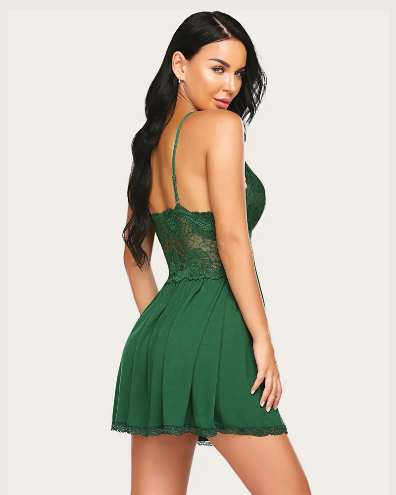 Floral Print V-Neck Full Slip Dress