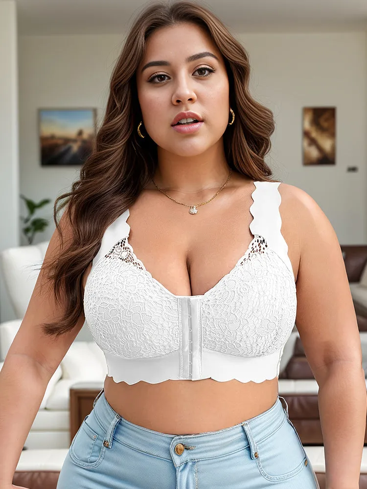 French Lace Wireless Underwear Front Closure Bras