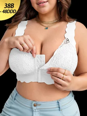 French Lace Wireless Underwear Front Closure Bras