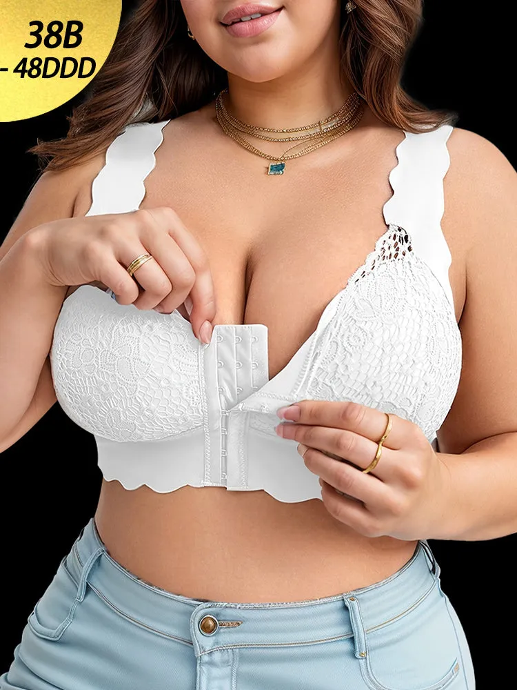 French Lace Wireless Underwear Front Closure Bras