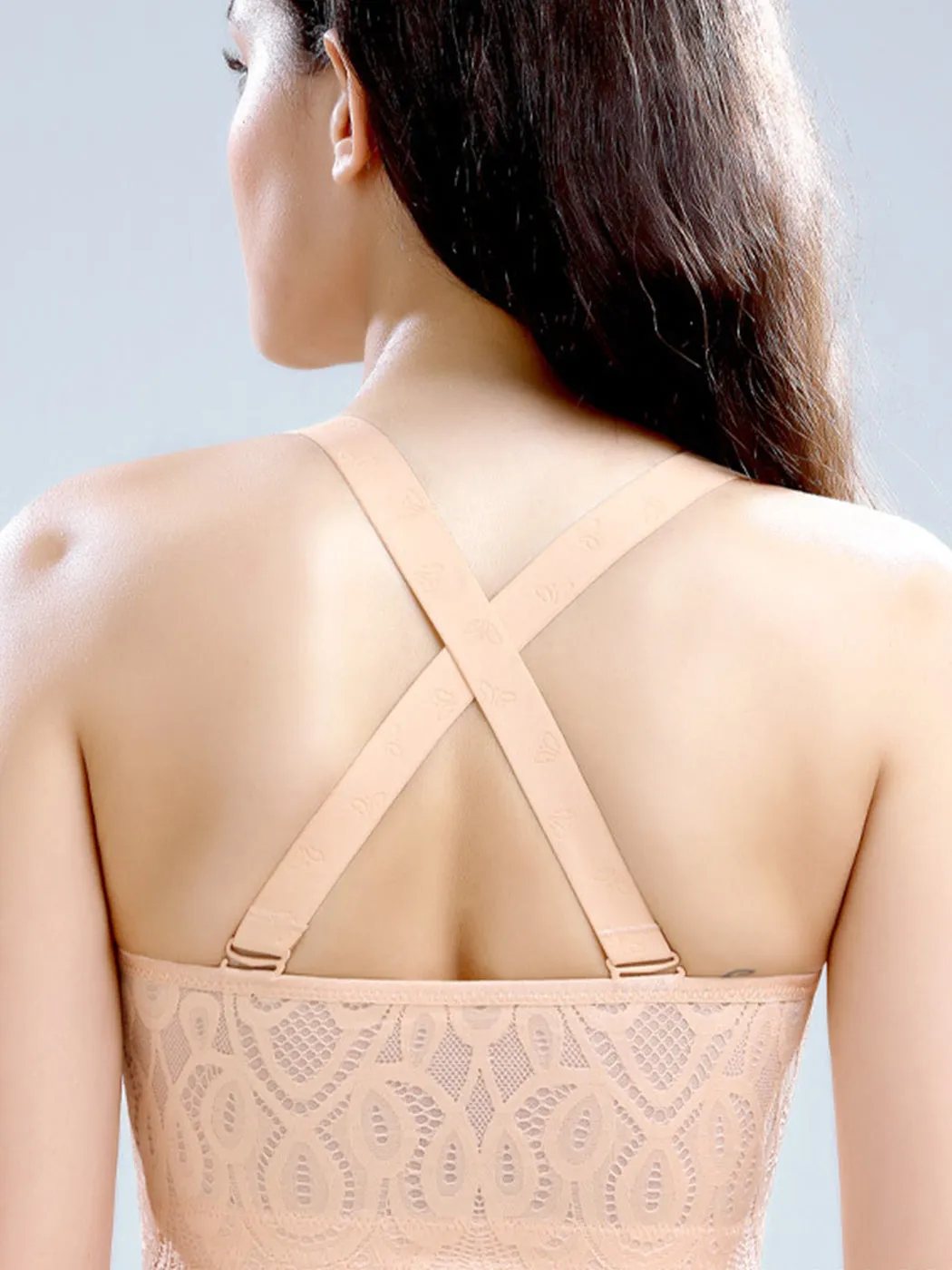 Front Closure Lace Lift Support Wireless Bra