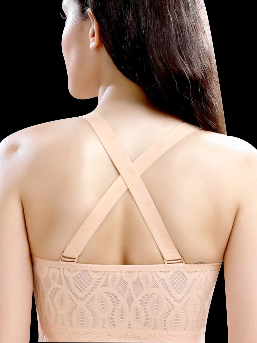 Front Closure Lace Lift Support Wireless Bra