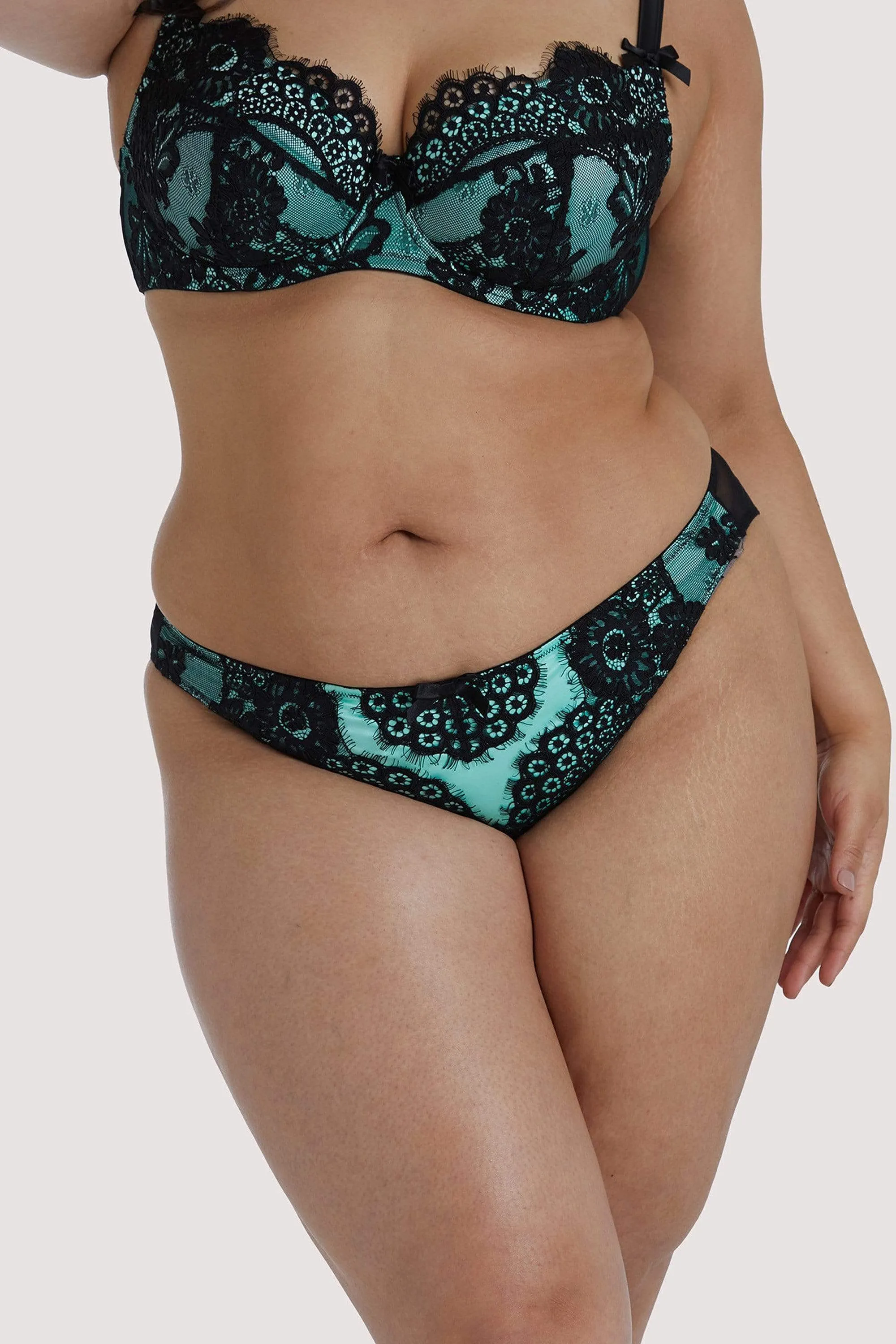 Jaquelina Mint Contrast Brazilian Brief