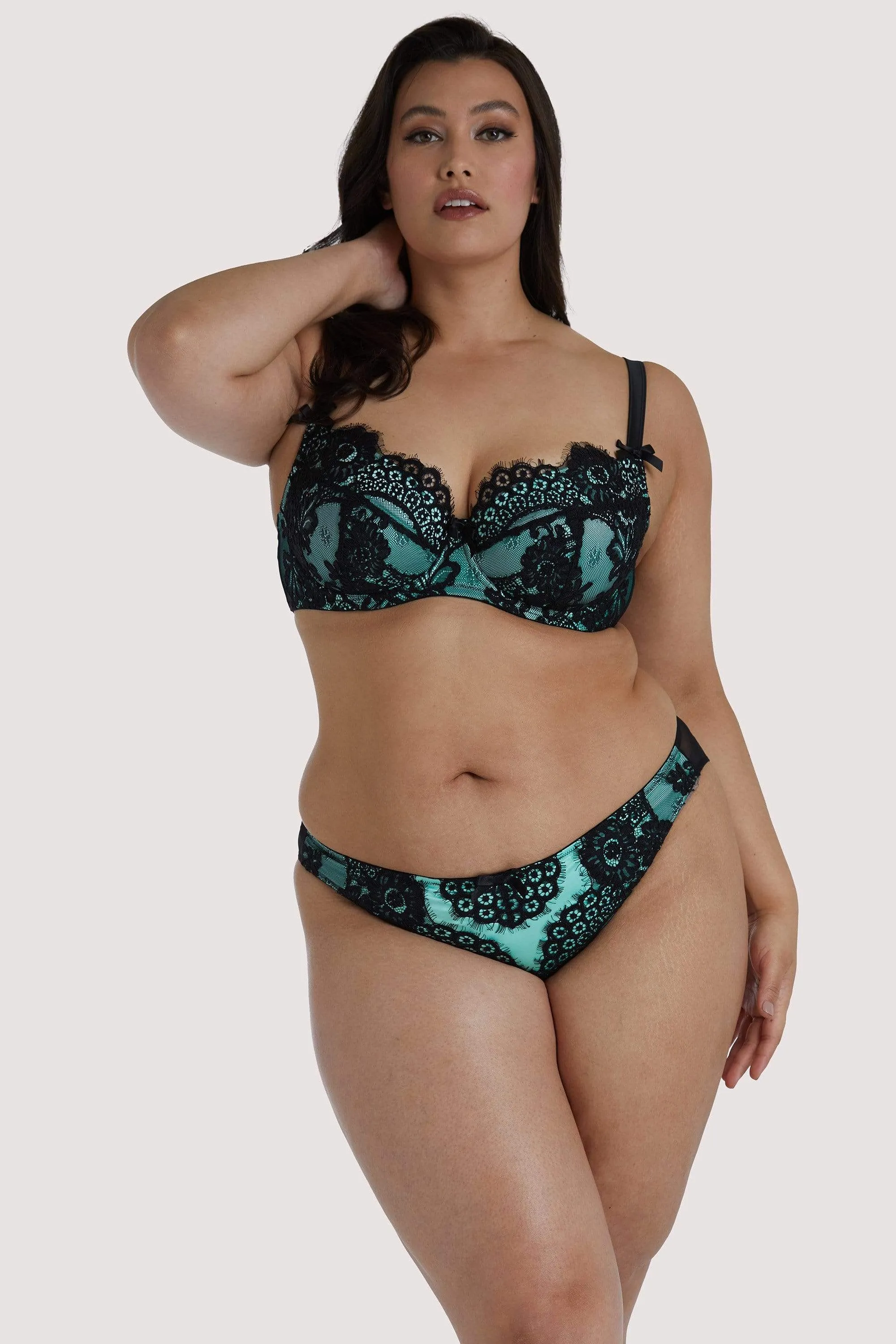 Jaquelina Mint Contrast Brazilian Brief