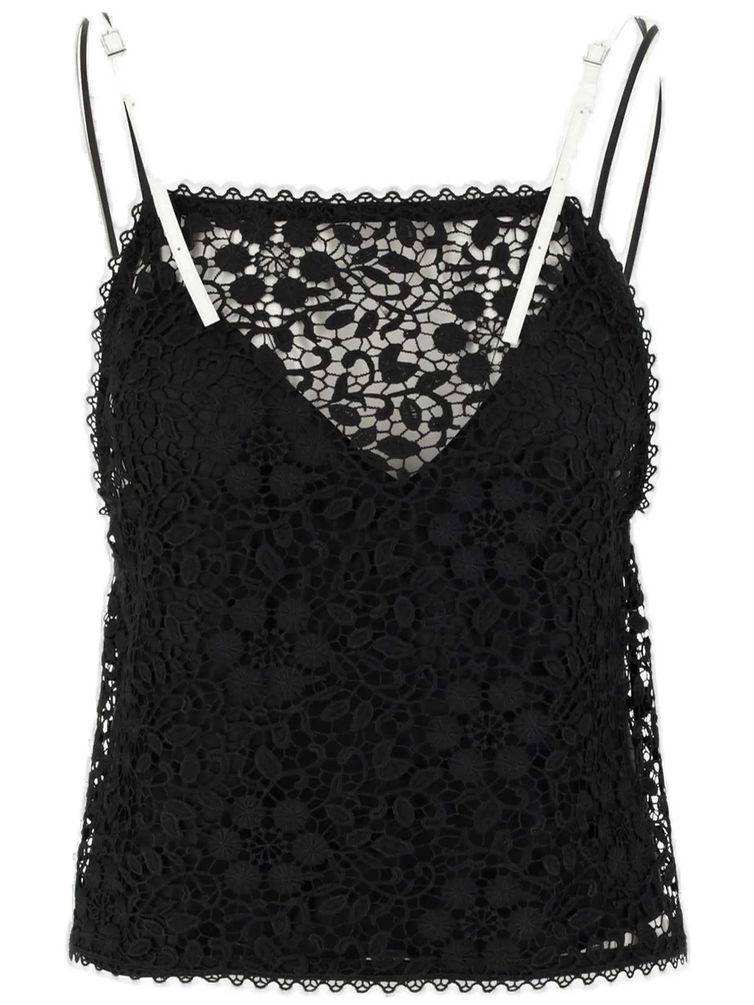 JW Anderson Floral-Lace Straight-Hem Top