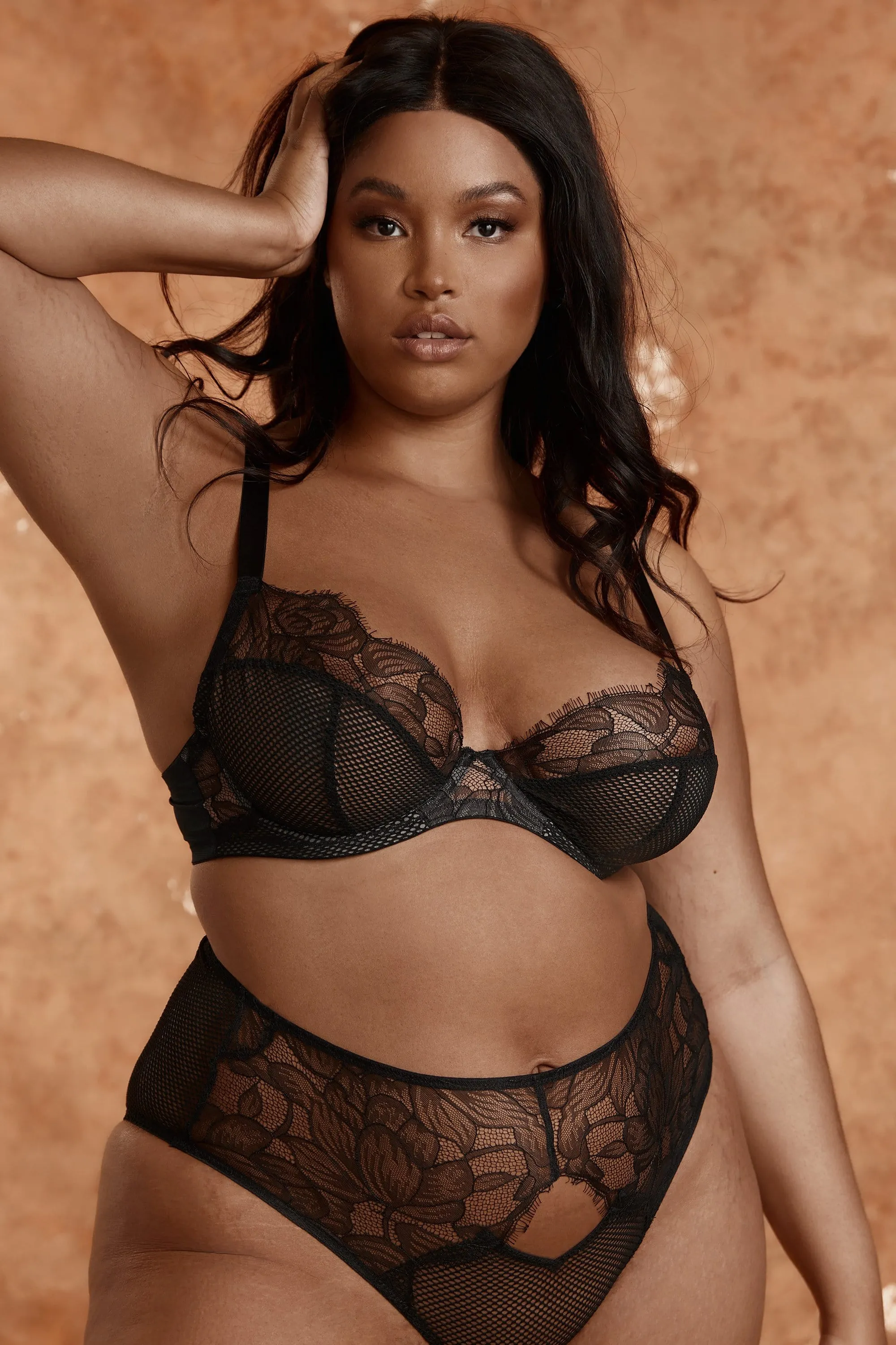 Khloe Black Floral Bra